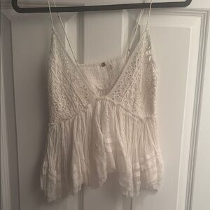 Free People Elegant White Lace Women's Top